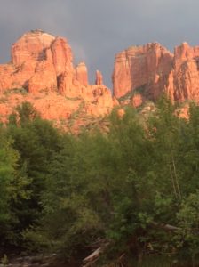 front view of cathedral rock in sedona, arizona